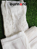 O22F001 - WHITE CHIKANKARI SALWAR SUIT