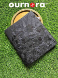 O11Q003- Black Organza with Applique work
