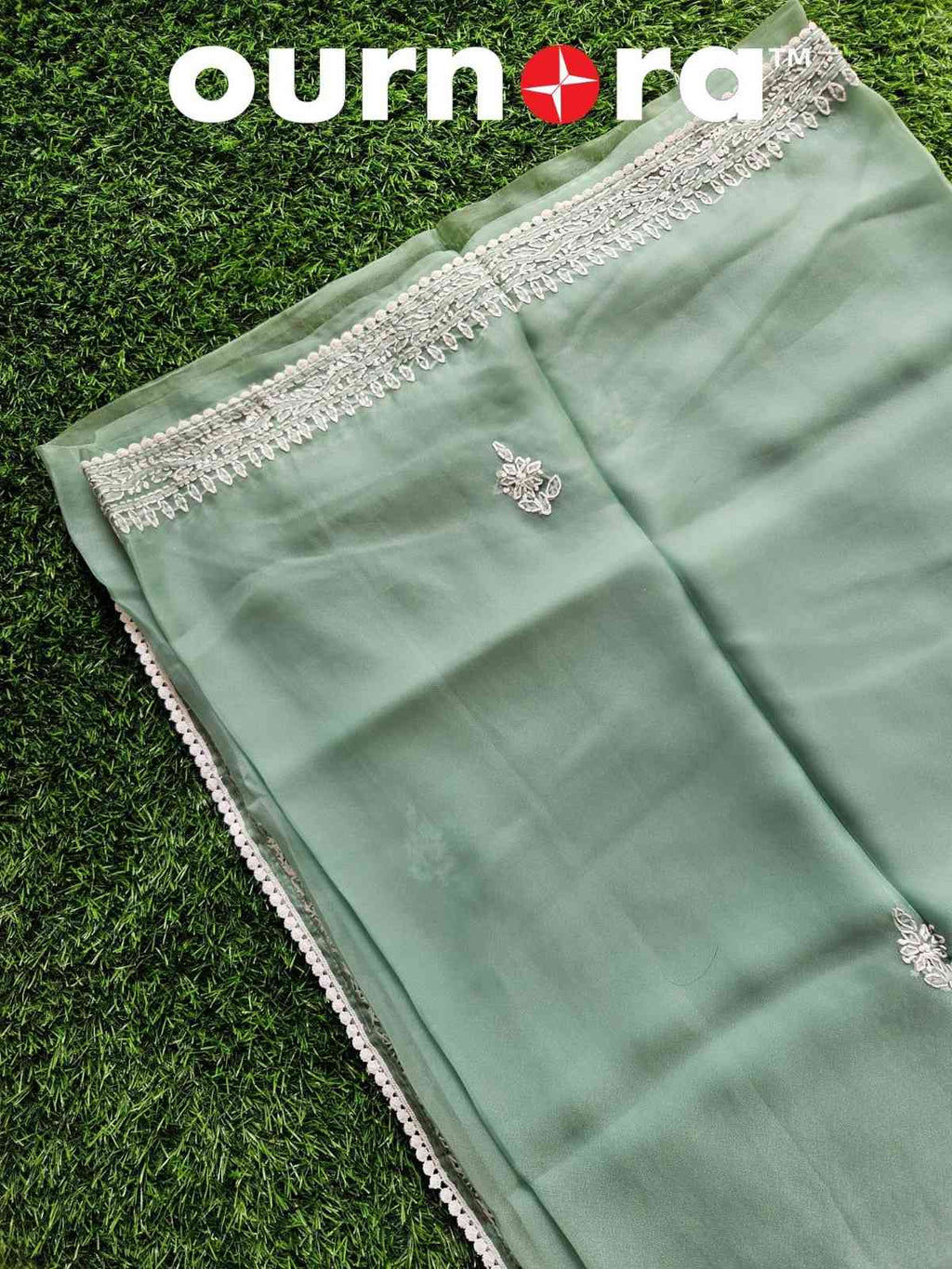 O11AM001 - Organza Chikankari