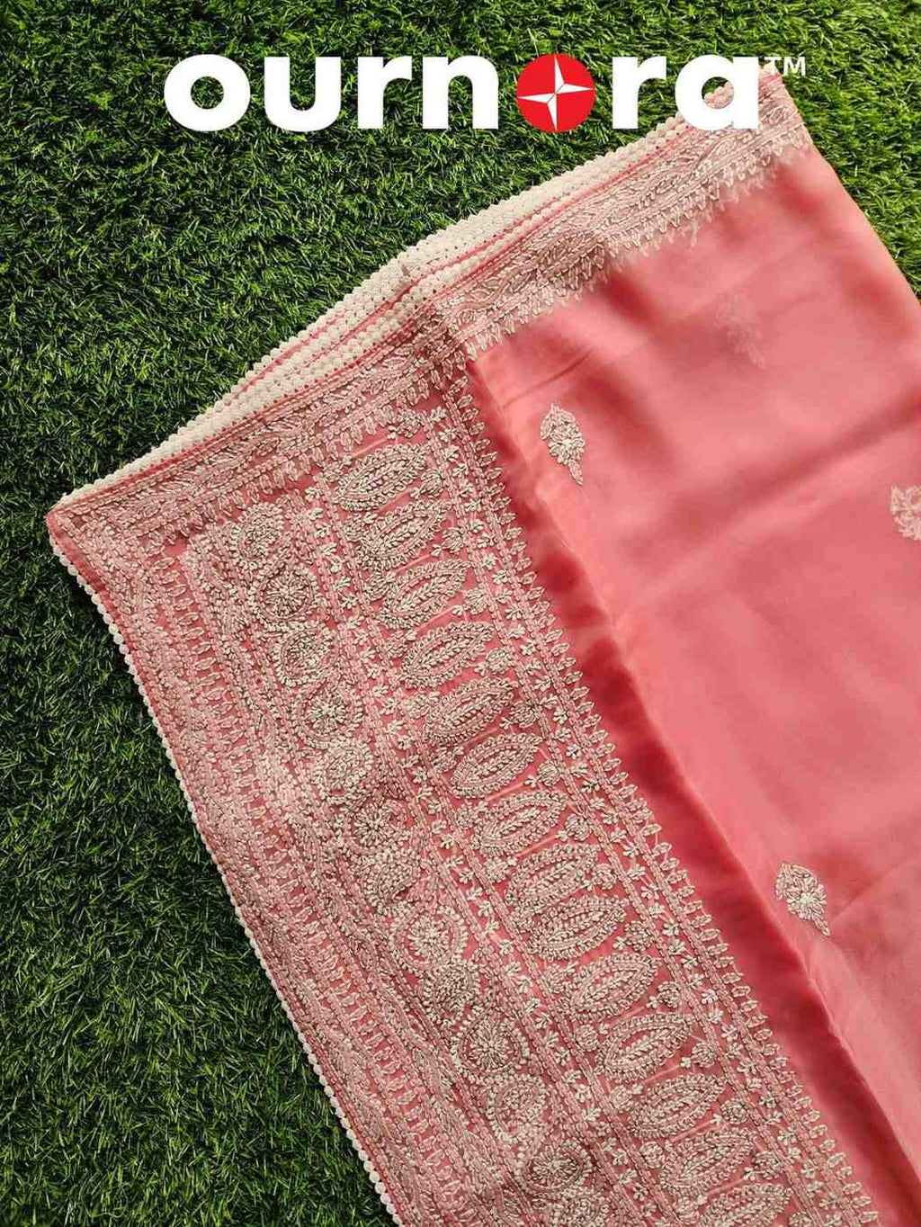 O11AM001 - Organza Chikankari