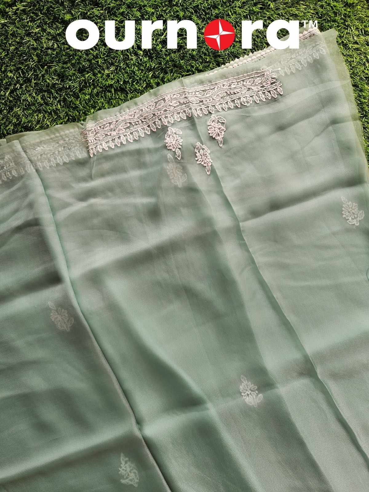 O11AM001 - Organza Chikankari