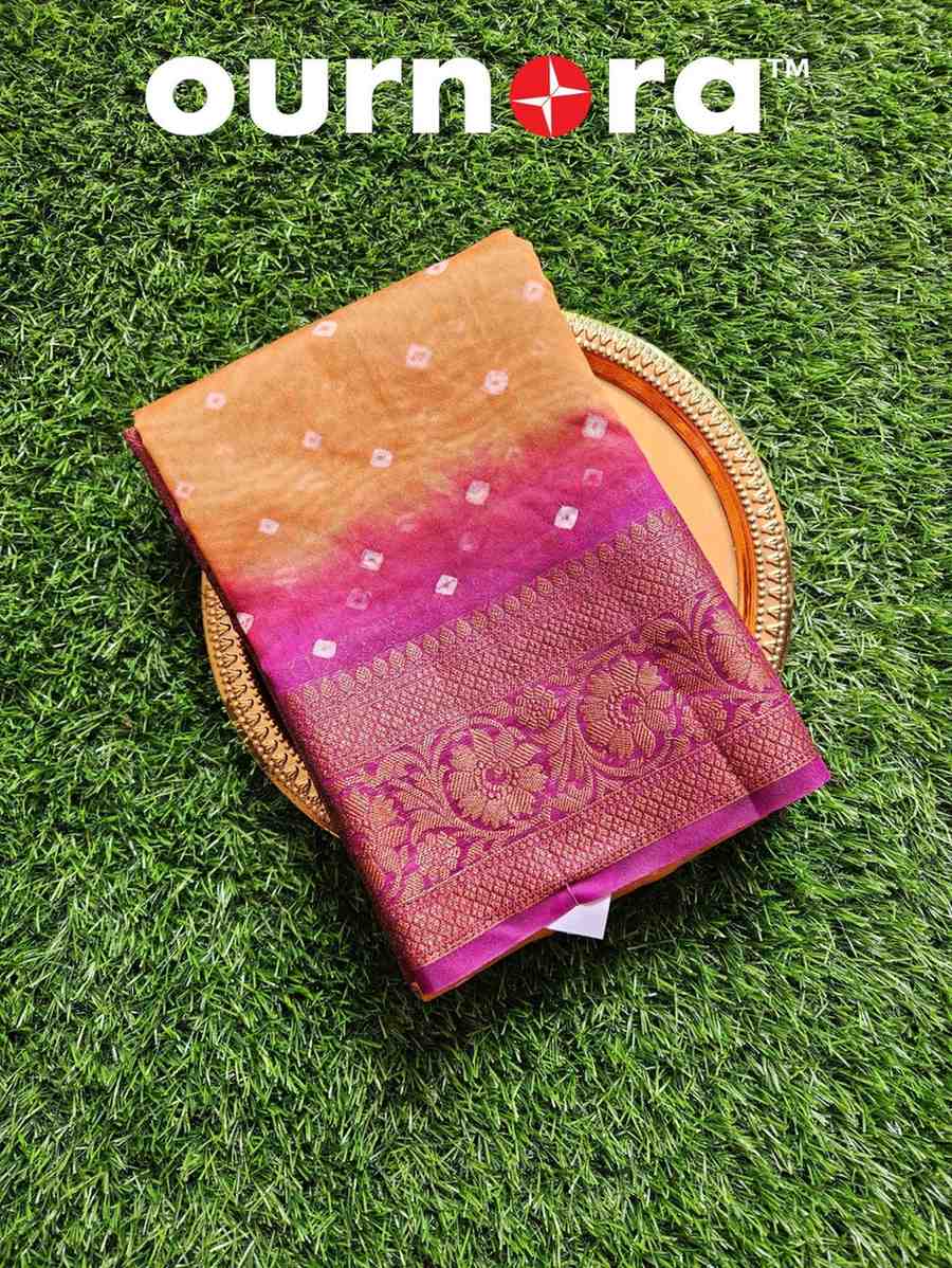 O11B001 - BANARASI SAREE WITH BANDHANI MOTIFS