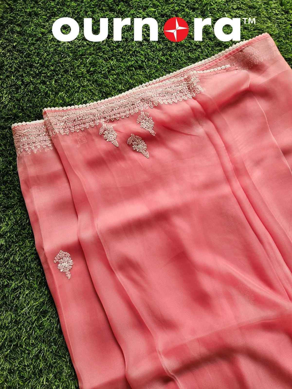 O11AM001 - Organza Chikankari