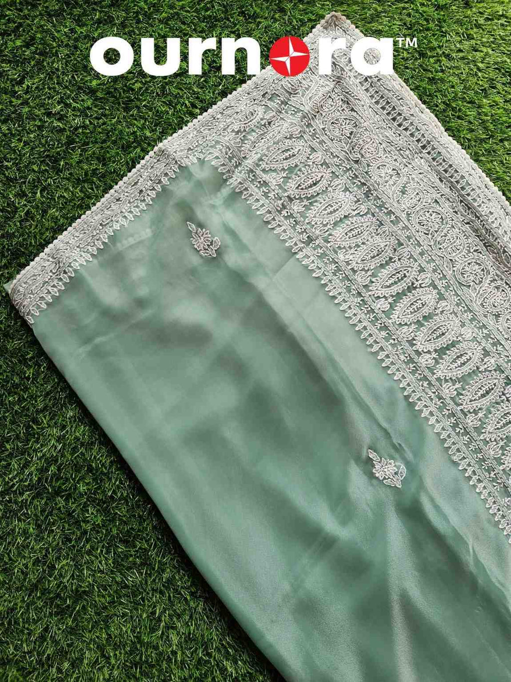 O11AM001 - Organza Chikankari