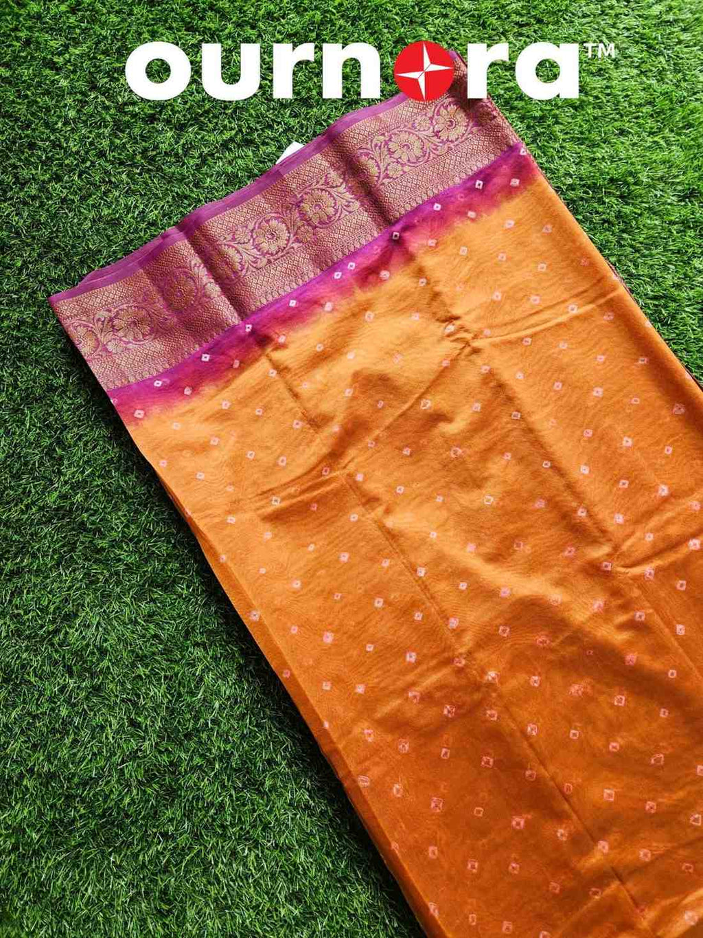 O11B001 - BANARASI SAREE WITH BANDHANI MOTIFS